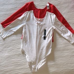 GAP bodysuits. White and Red. Size Large.